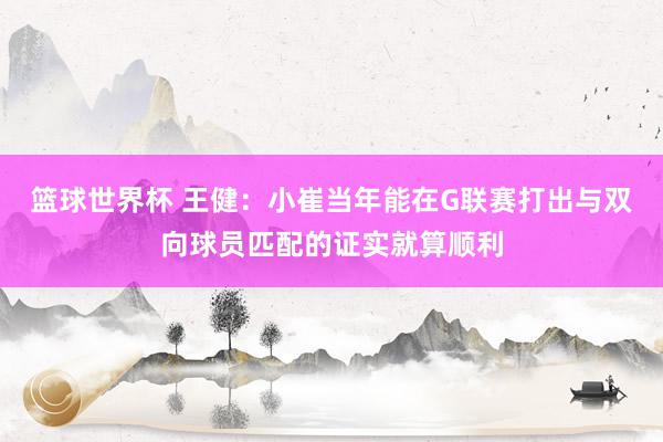 篮球世界杯 王健：小崔当年能在G联赛打出与双向球员匹配的证实就算顺利