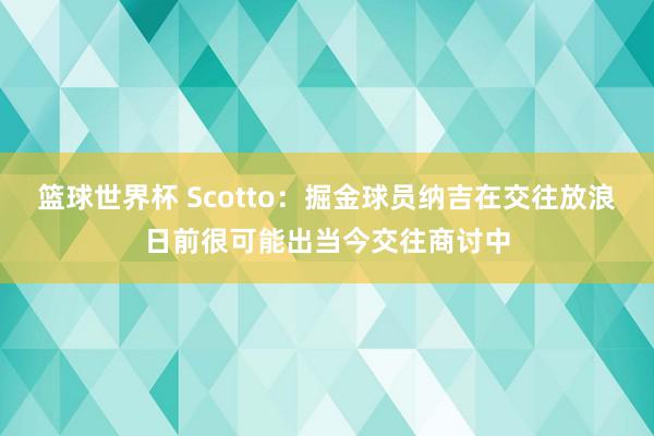 篮球世界杯 Scotto：掘金球员纳吉在交往放浪日前很可能出当今交往商讨中